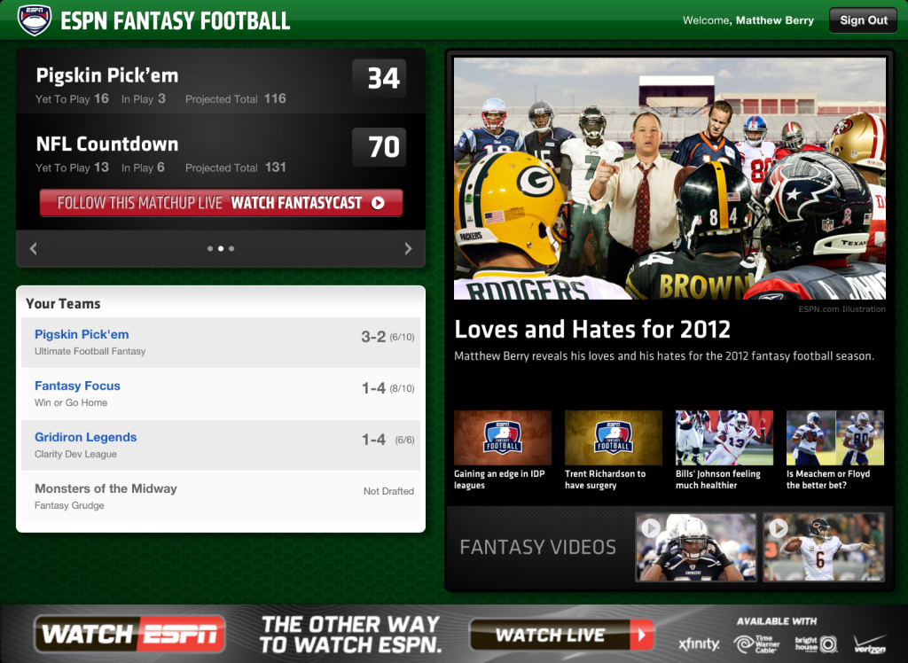 ESPN Fantasy Football App for iPad