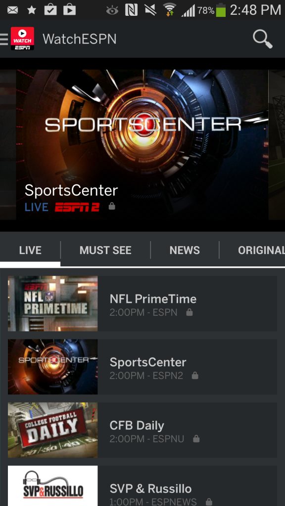 WatchESPN App for Android