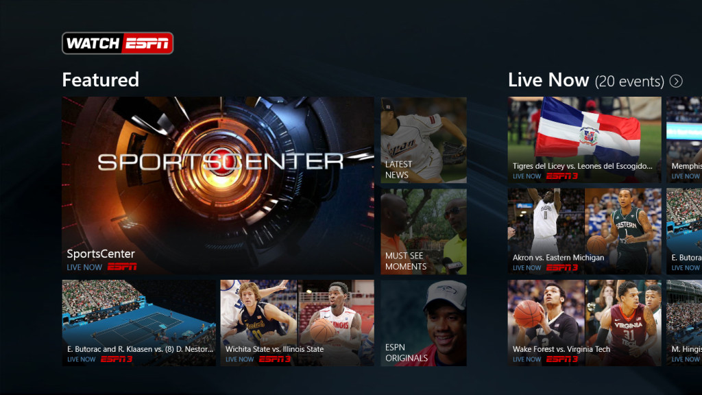 WatchESPN App for Windows 8