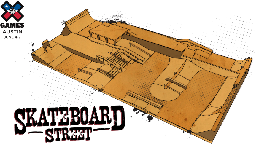 skateboard street rendering