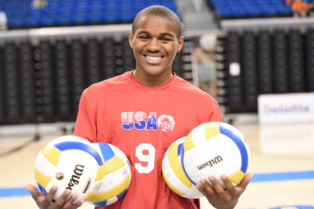 Los Angeles, CA - July 30, 2015 - Easton Stadium: Portrait of Dalvin Kellar of the United States volleyball team during the 2015 Special Olympics World Summer Games (Photo by Scott Clarke / ESPN Images)
