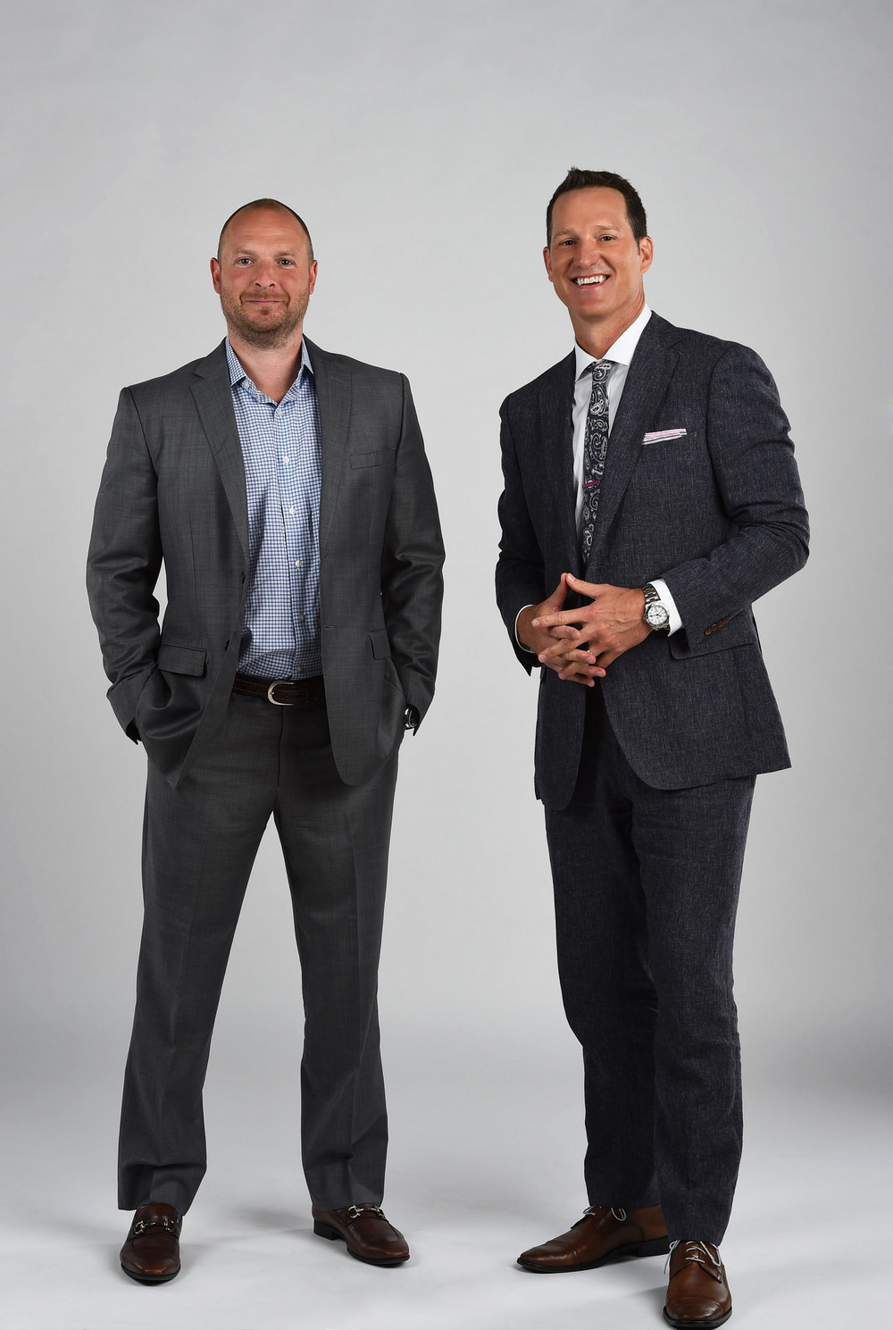 Bristol, CT - September 1, 2015 - Photo Studio: (L to R) Portrait of Ryen Russillo and Danny Kanell (Photo by Joe Faraoni/ ESPN Images)