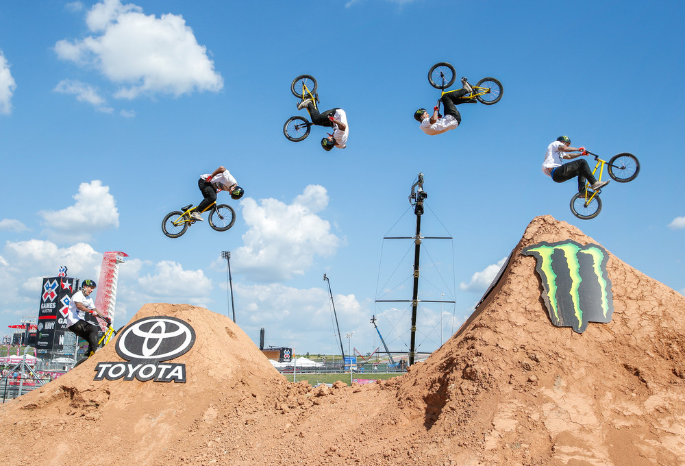 Austin, TX - June 6, 2015 - Circuit of The Americas: Kyle Baldock competing in BMX Dirt Final during X Games Austin 2015 (Photo by Eddie Perlas / ESPN Images)