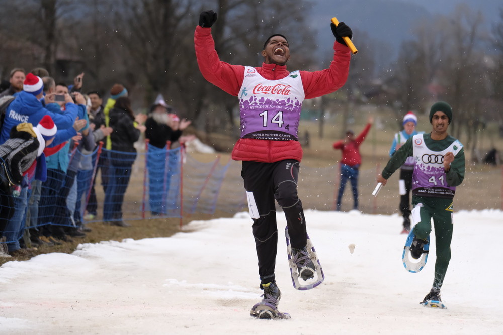 Ramsau, Styria - March 23, 2017: Jose F Dominguez of Costa Rica competing in Snowshoeing during the 2017 Special Olympics World Winter Games (Photo by Tristan Shu / ESPN Images)