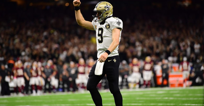Drew Brees (9) of the New Orleans Saints