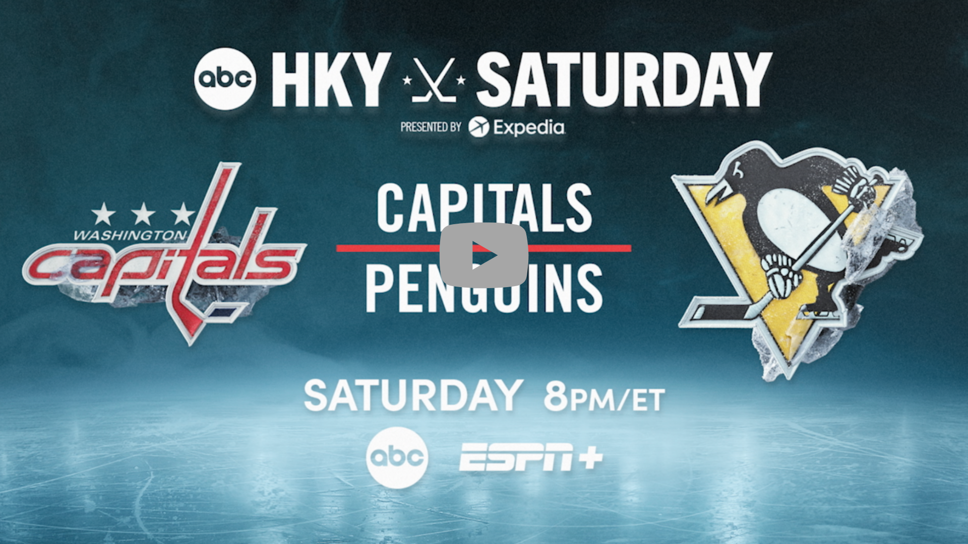 ABC Hockey Saturday highlighting the Washington Capitals against the Pittsburgh Penguins on Saturday at 8 PM/ET on ABC and simulcast on ESPN+.
