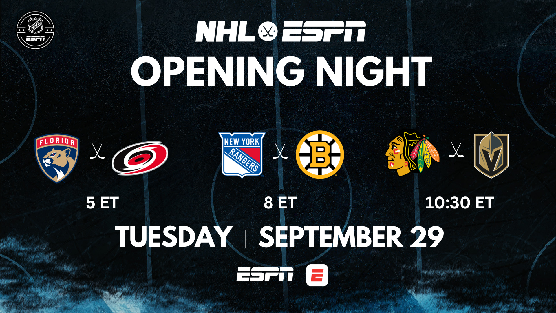 The 2026–27 NHL season begins Tuesday, September 29, with ESPN’s exclusive Opening Night tripleheader and the Carolina Hurricanes’ banner-raising ceremony as defending Stanley Cup champions. 